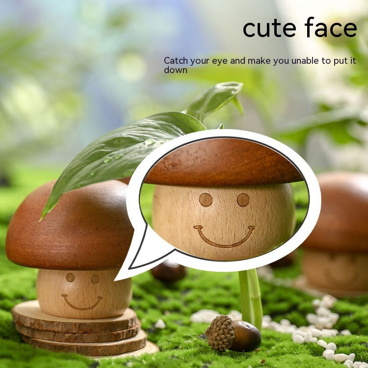 Wooden Decoration Rotatable Mushroom Music Box Sky City Birthday Gift Children's Wooden Toys
