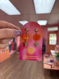 Orange Sparkly Album Dangle Earring