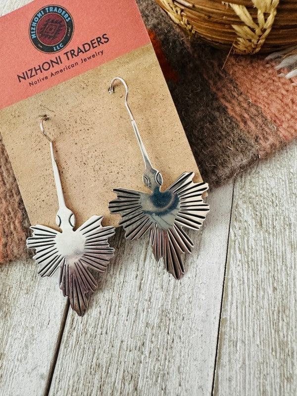 Old Pawn Navajo Sterling Silver Waterbird Dangle E