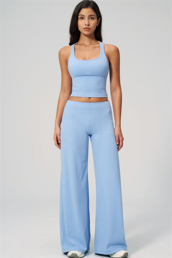 The Revive Crop Top Straight Leg Pants 2-Piece Set
