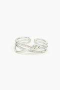 Intertwined Double Layer Adjustable Ring | Silver