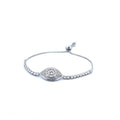 Sterling Silver Evil Eye Tennis Bracelet with Whit