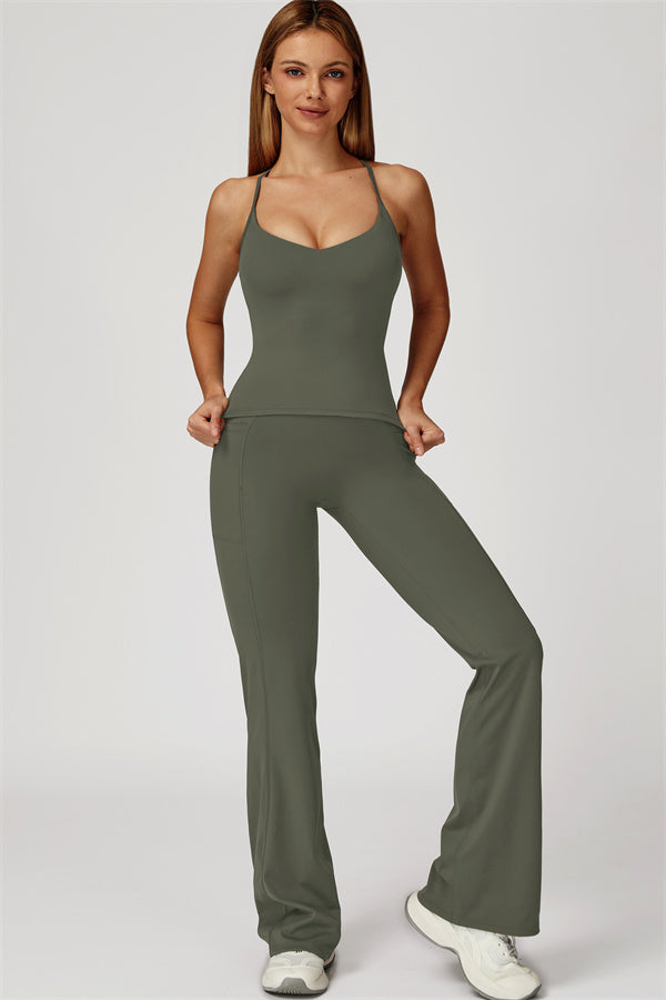 The Propel Crop Top Flared Leggings 2-Piece Set