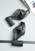 Finley Raffia High Block Heel Clogs