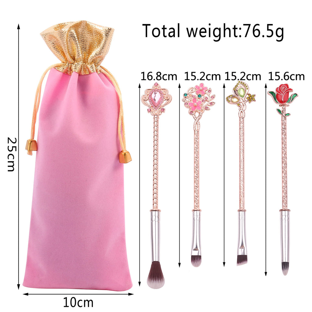 Beauty And The Beast Rose Makeup Brush Portable Makeup Tool Set