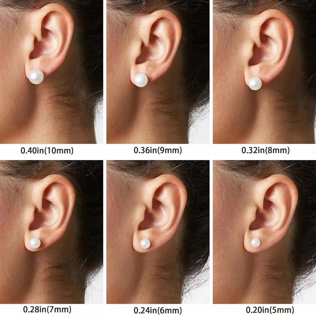 Free S925 Sterling Silver Needle Natural Freshwater Pearl Ear Studs