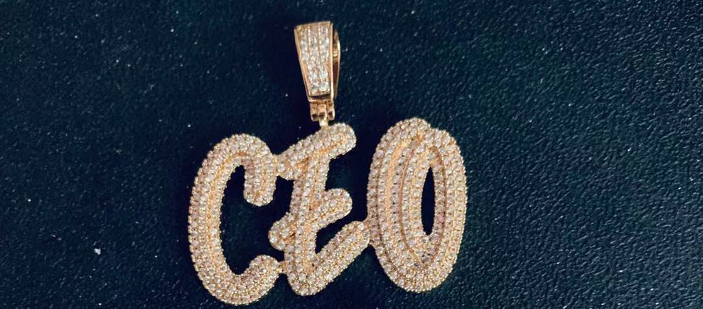 Creative Double Cursive Hip Hop Necklace