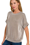 Zenana Corded Rib Short Sleeve T-Shirt