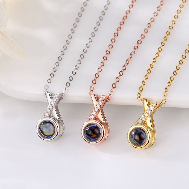 Men's And Women's Fashion Minimalist Clavicle Chain Projection Stone