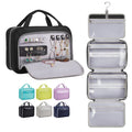 OlarHike Toiletry Bag,Large Size Waterproof Hanging Bags, Makeup Jewelry 3 in 1 Essentials Travel Packing Organizers, Fulled-Sized Family Pack, Shampoo, Conditioner, Brushes Set (Black) Large Black