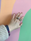 Chunky Titanium Adjustable Heart Ring