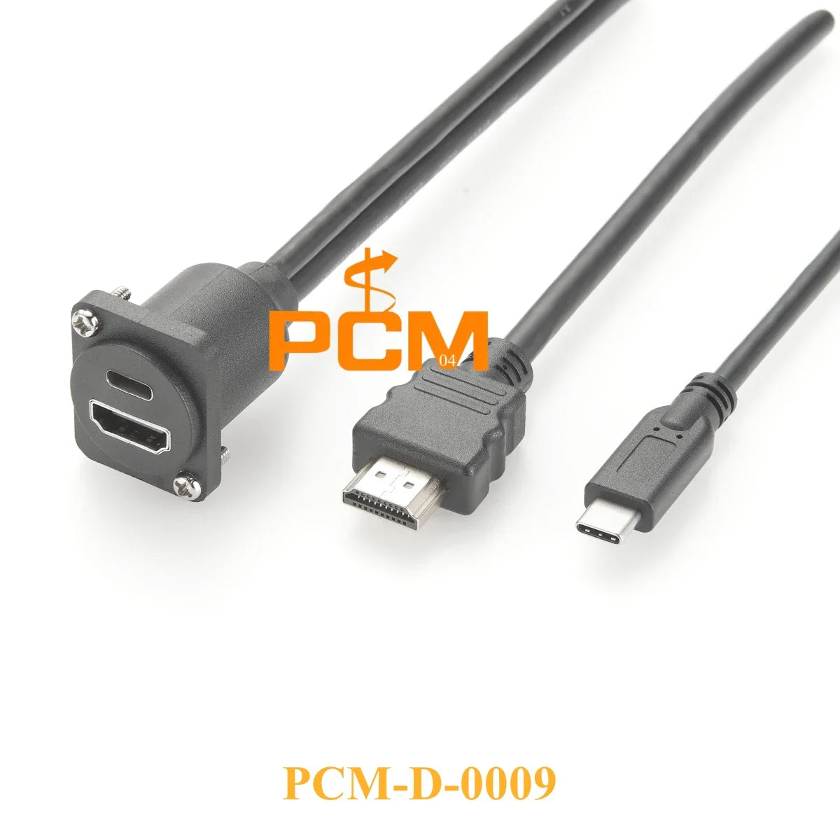 D type panel mount HDMI to USB Type C dual port stackable HDMI cable for Robotic Camera Arm & Raspberry Pi chassis Mount cable