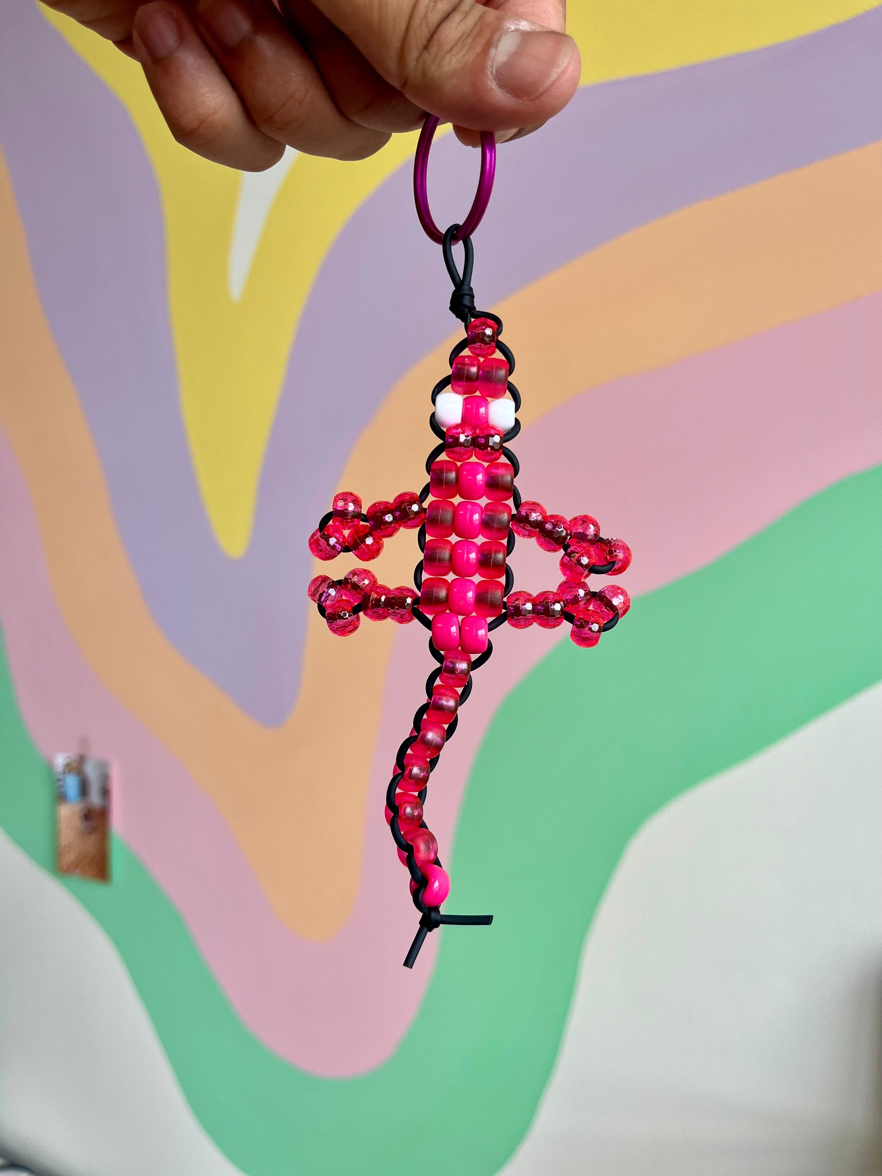 Lizard Beaded Keychain