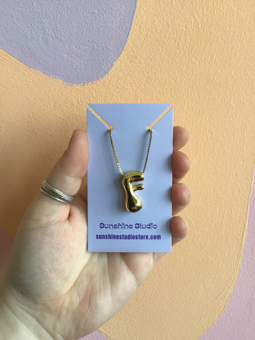 Bubble Letter Initial Necklace