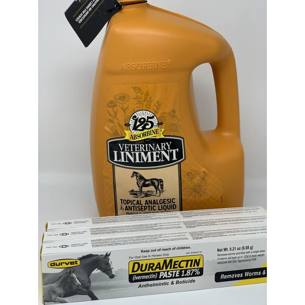 Absorbine Liniment and Wormer Spring Sale Gallon Plus 3-Pack Wormer Bundle