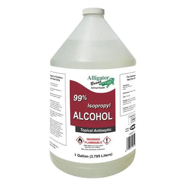 Alligator Brand 99% Isopropyl Rubbing Alcohol 1 Gallon Multi-Purpose 4-Pack