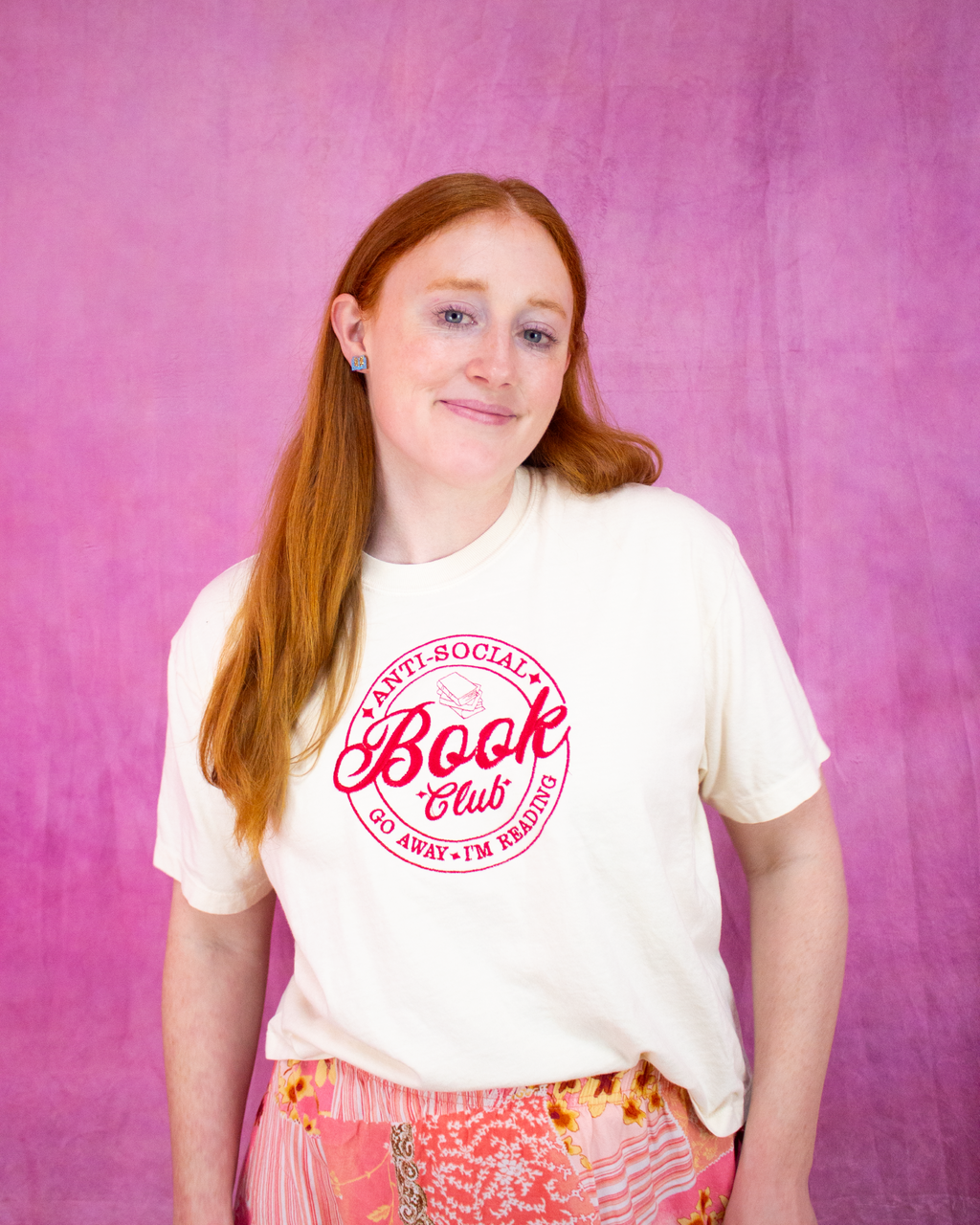 “Anti-Social Book Club” Embroidered Shirt