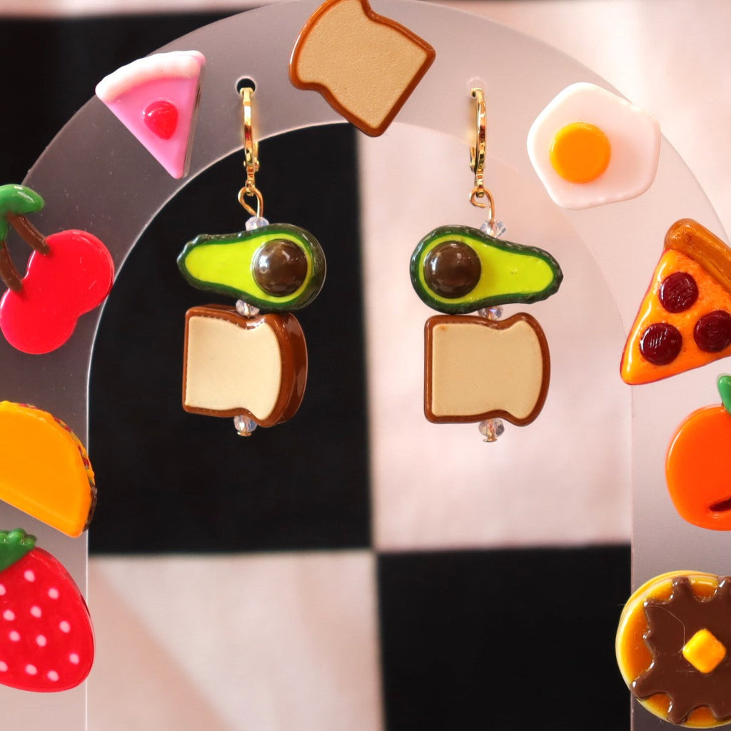 Avocado Toast Beaded Earrings