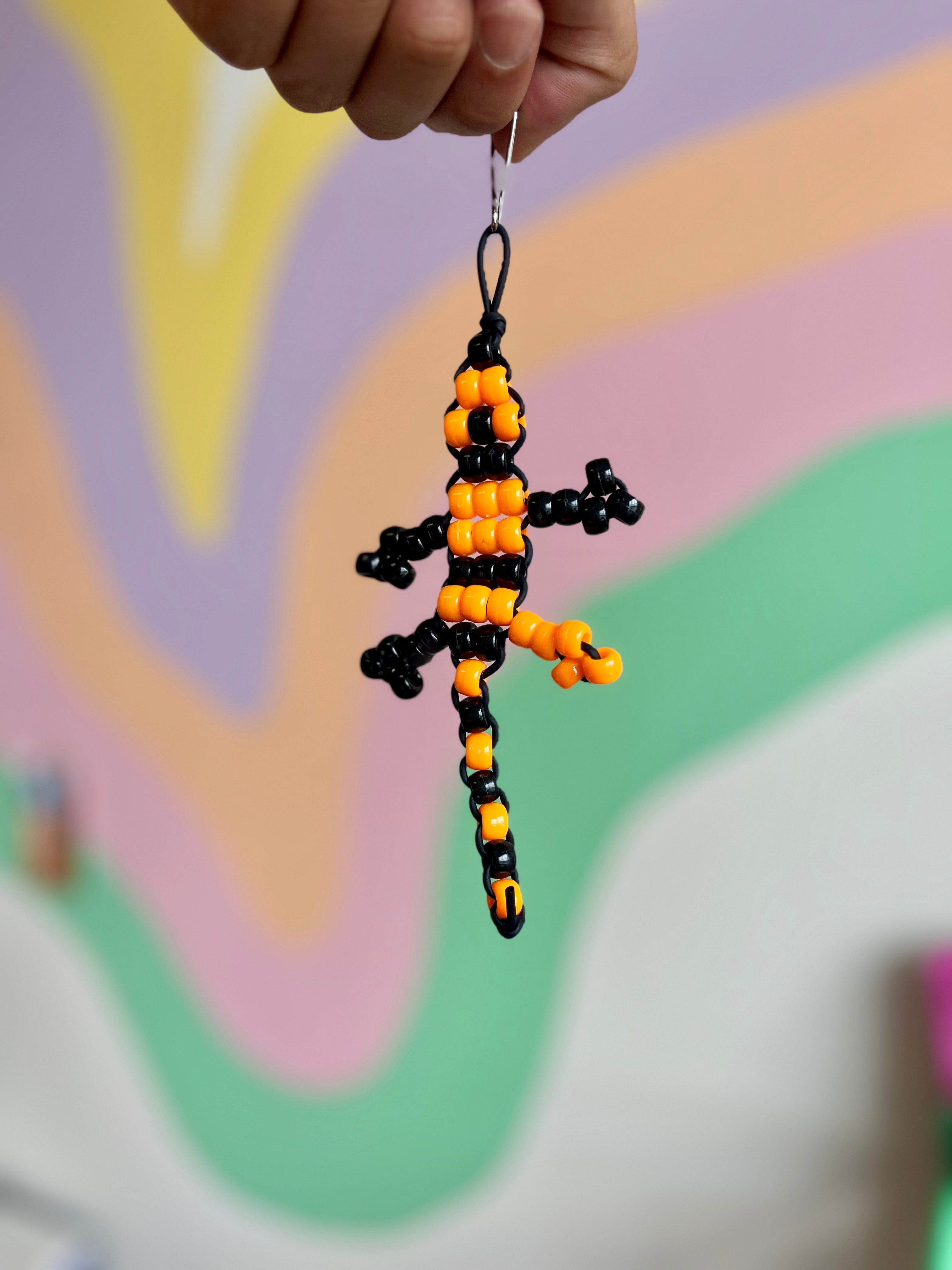 Lizard Beaded Keychain