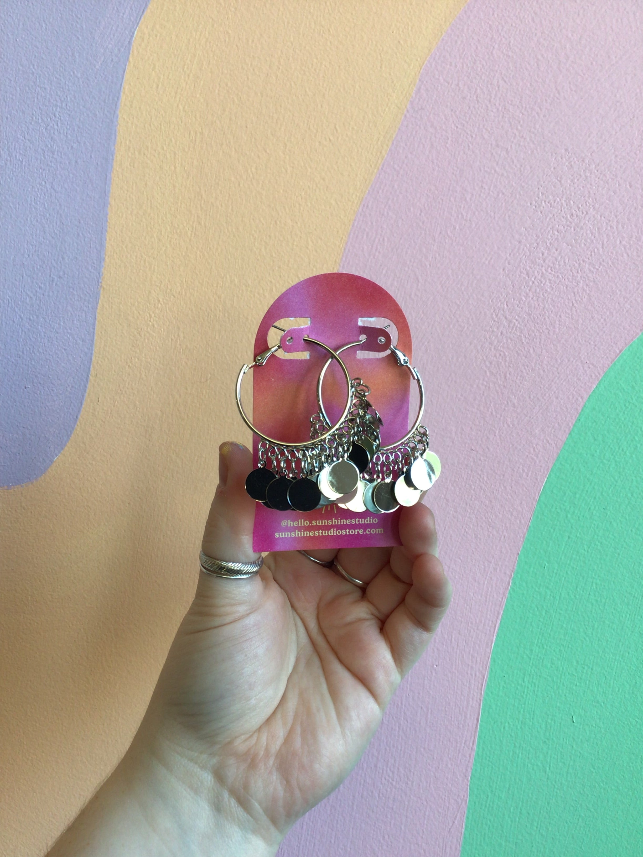 Jangly Titanium Chandelier Hoops