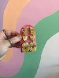 Yellow Scale Clip-On Earrings