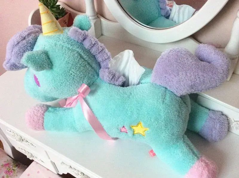 Plush Unicorn Tissue Box Cover