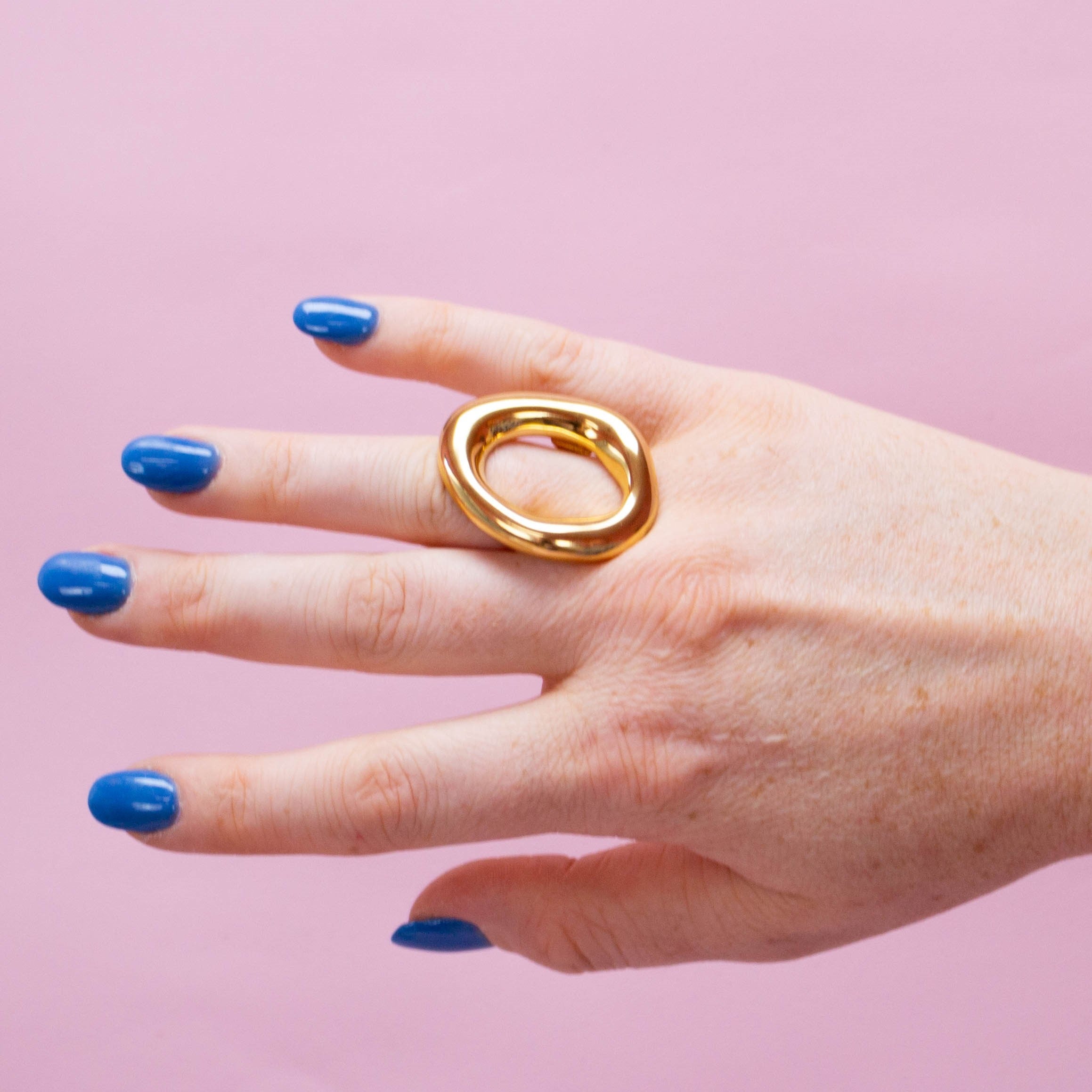 Titanium Organic Oval Ring