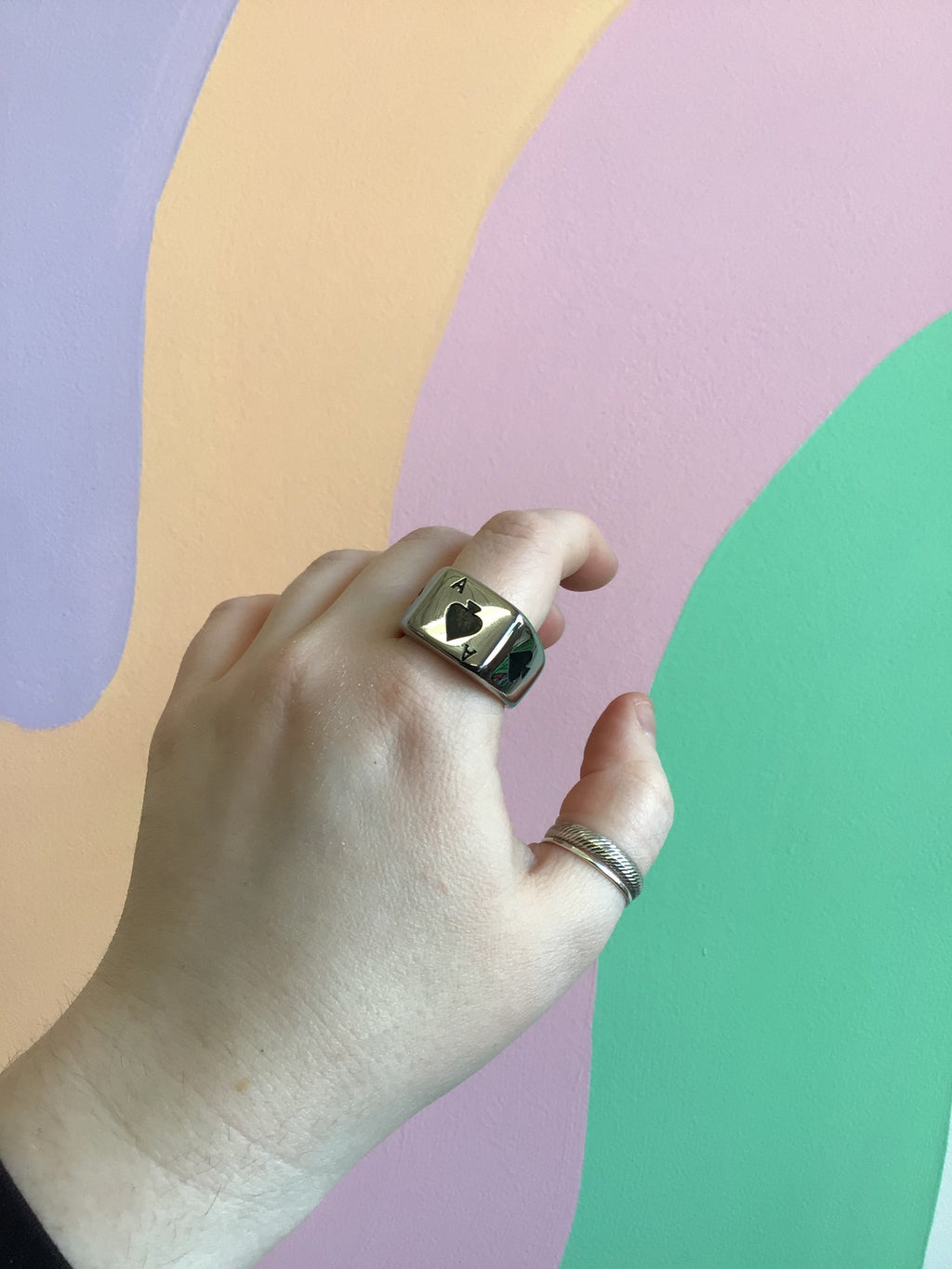 Titanium Ace Chunky Ring