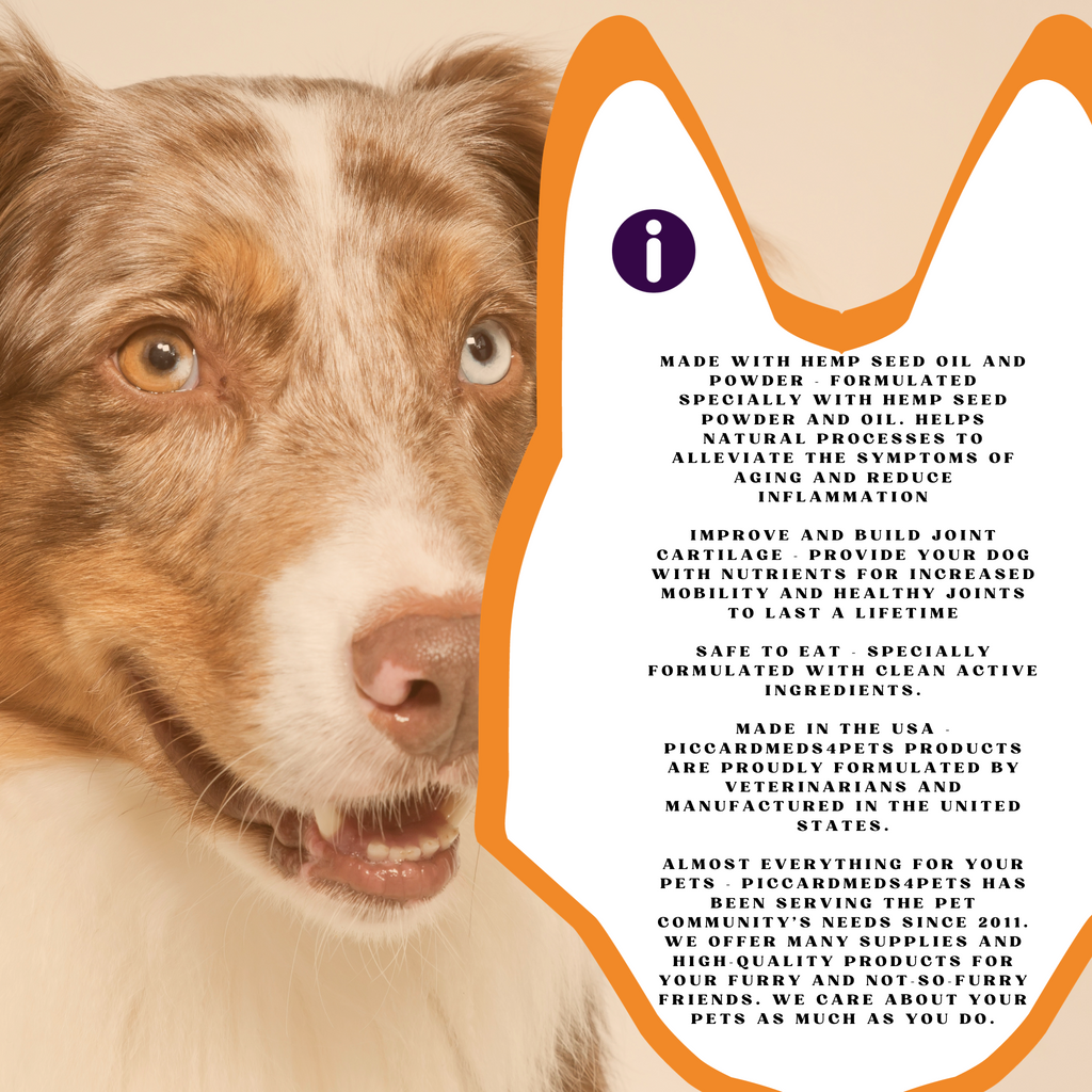 Piccardmeds4pets Hemp + MSM Joint Support Chews for Dogs and Cats 60CT