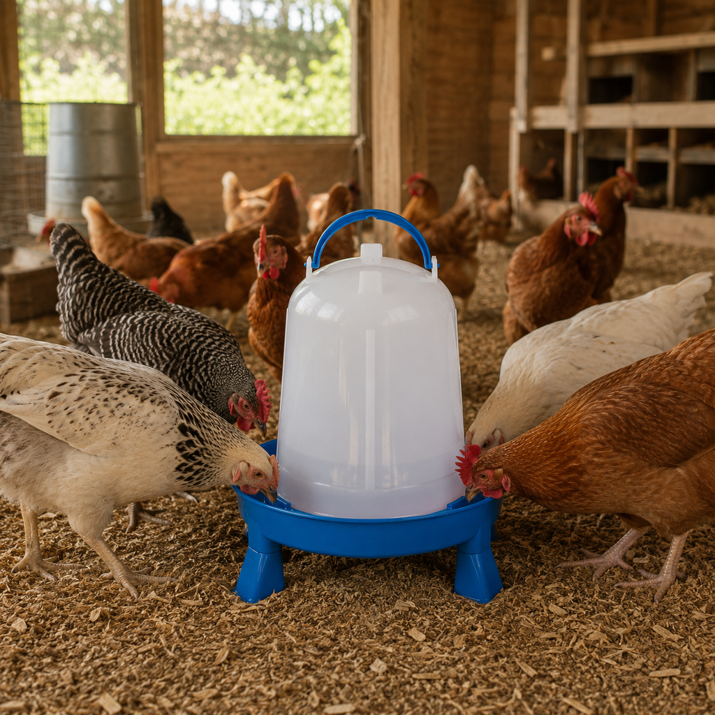 Double-Tuf Poultry Waterer with Legs for Chickens & Birds 3 Quart 2-Pack