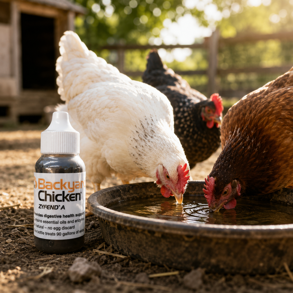 Backyard Chicken Zyfend A Chicken Dewormer Poultry Remedy 30mL Treats 90Gal