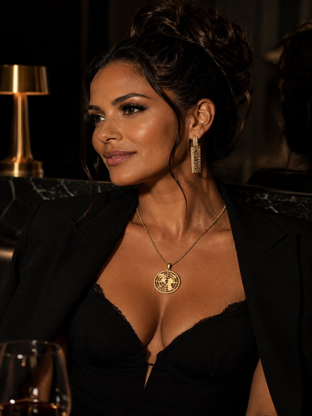 BIBLICAL FLAT EARTH 18K GOLD NECKLACE