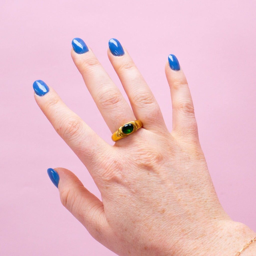 Titanium Emerald City Ring