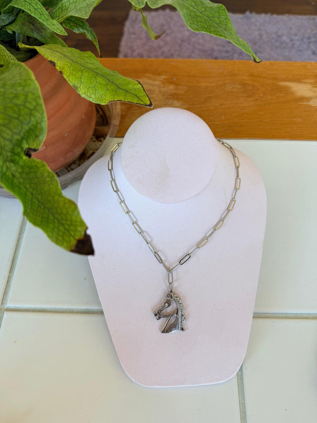 Horse Cutout Charm Necklace