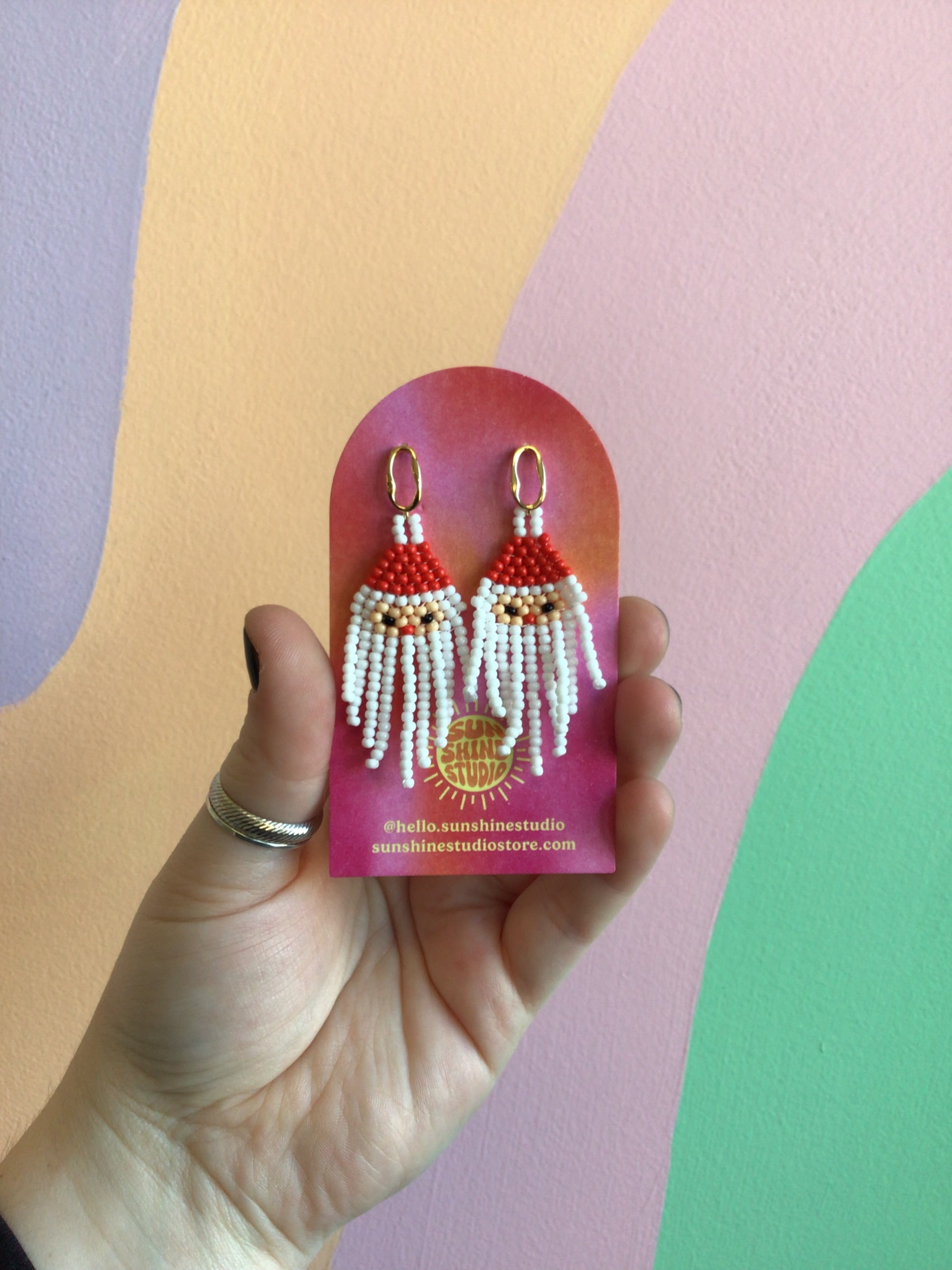 Beaded Christmas Earrings