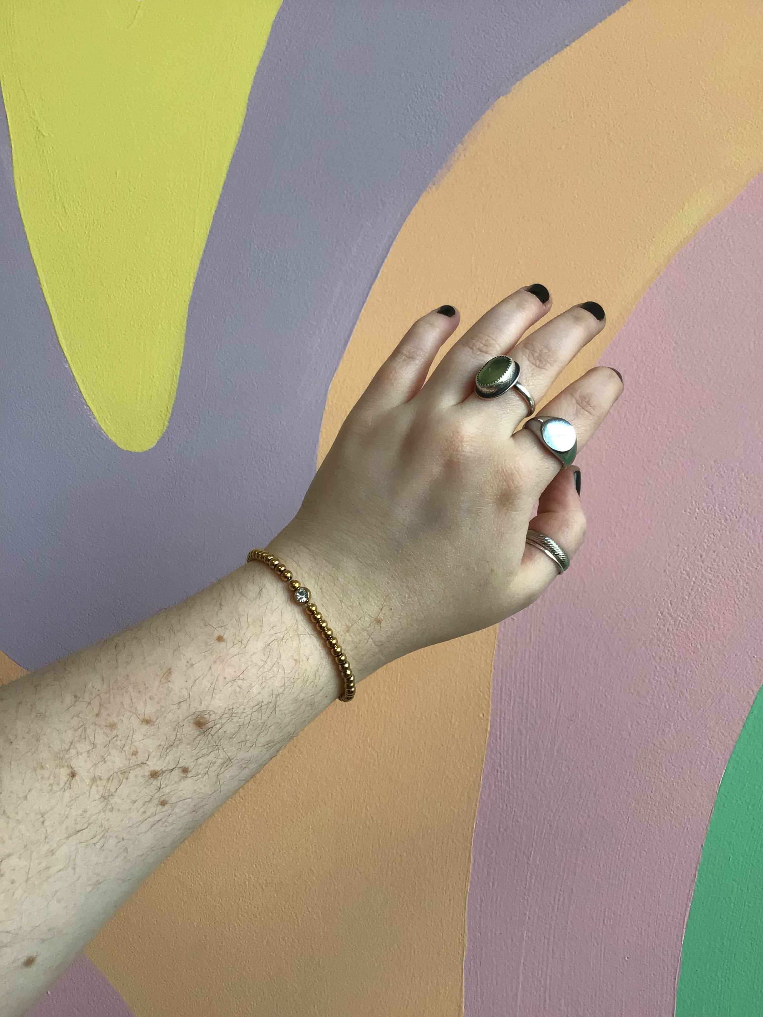 Titanium Beaded Layering Bracelet