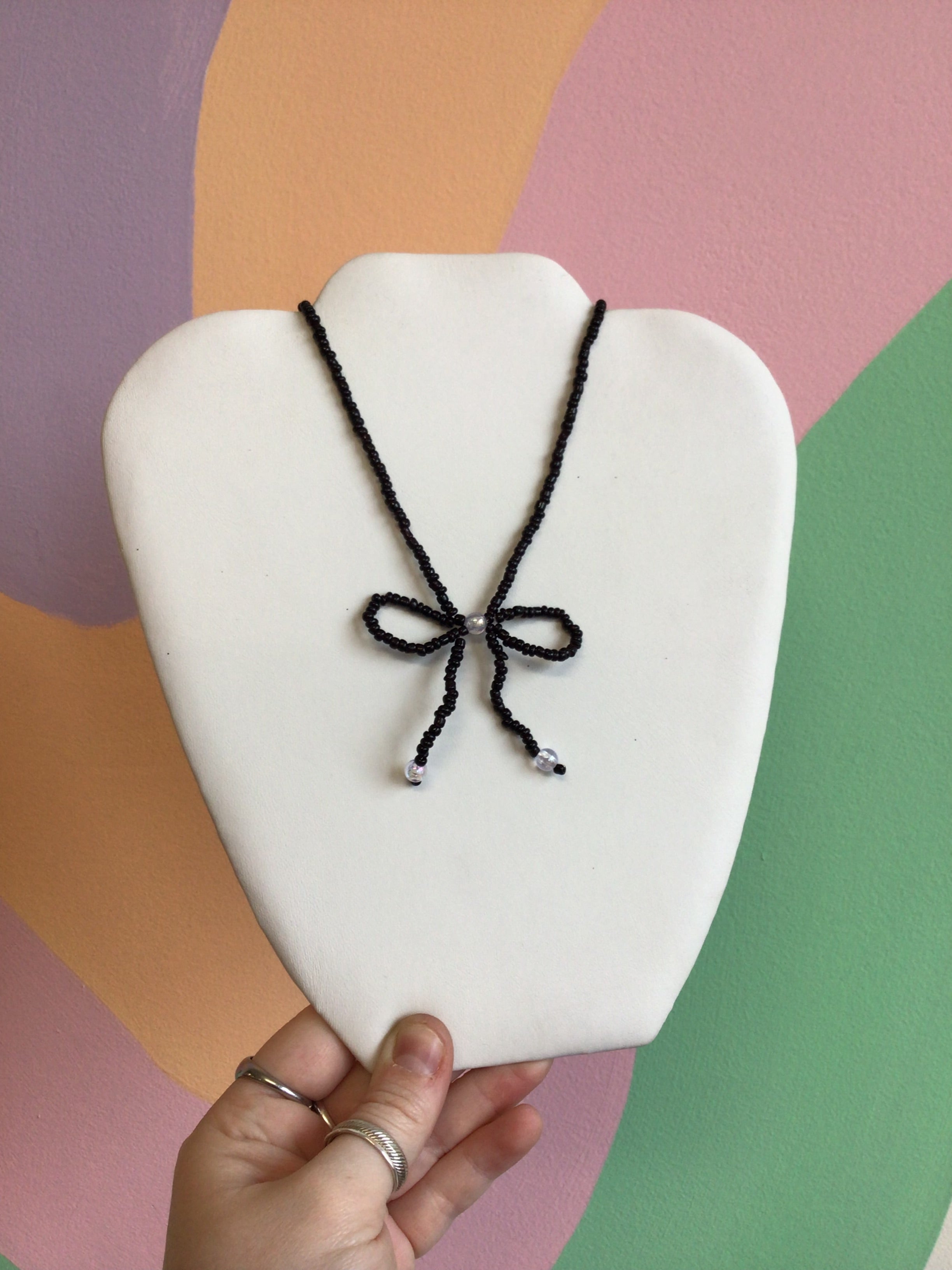 Beaded Bow Necklace