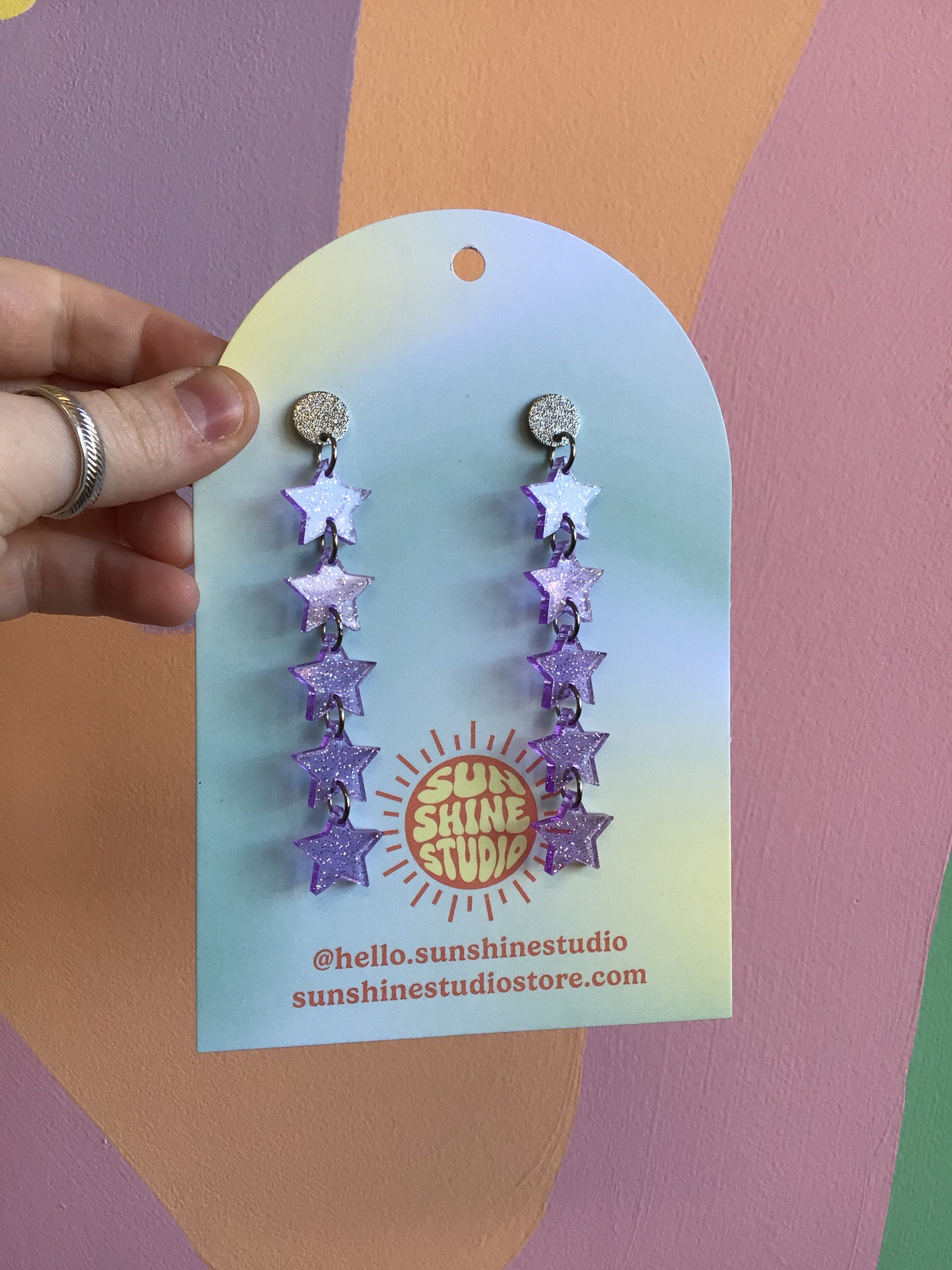 Glimmering Statement Star Earrings