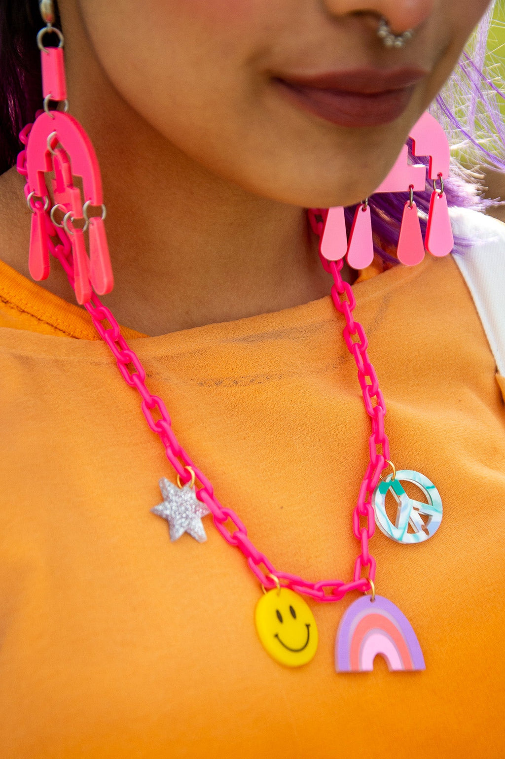 Pink Statement Earrings