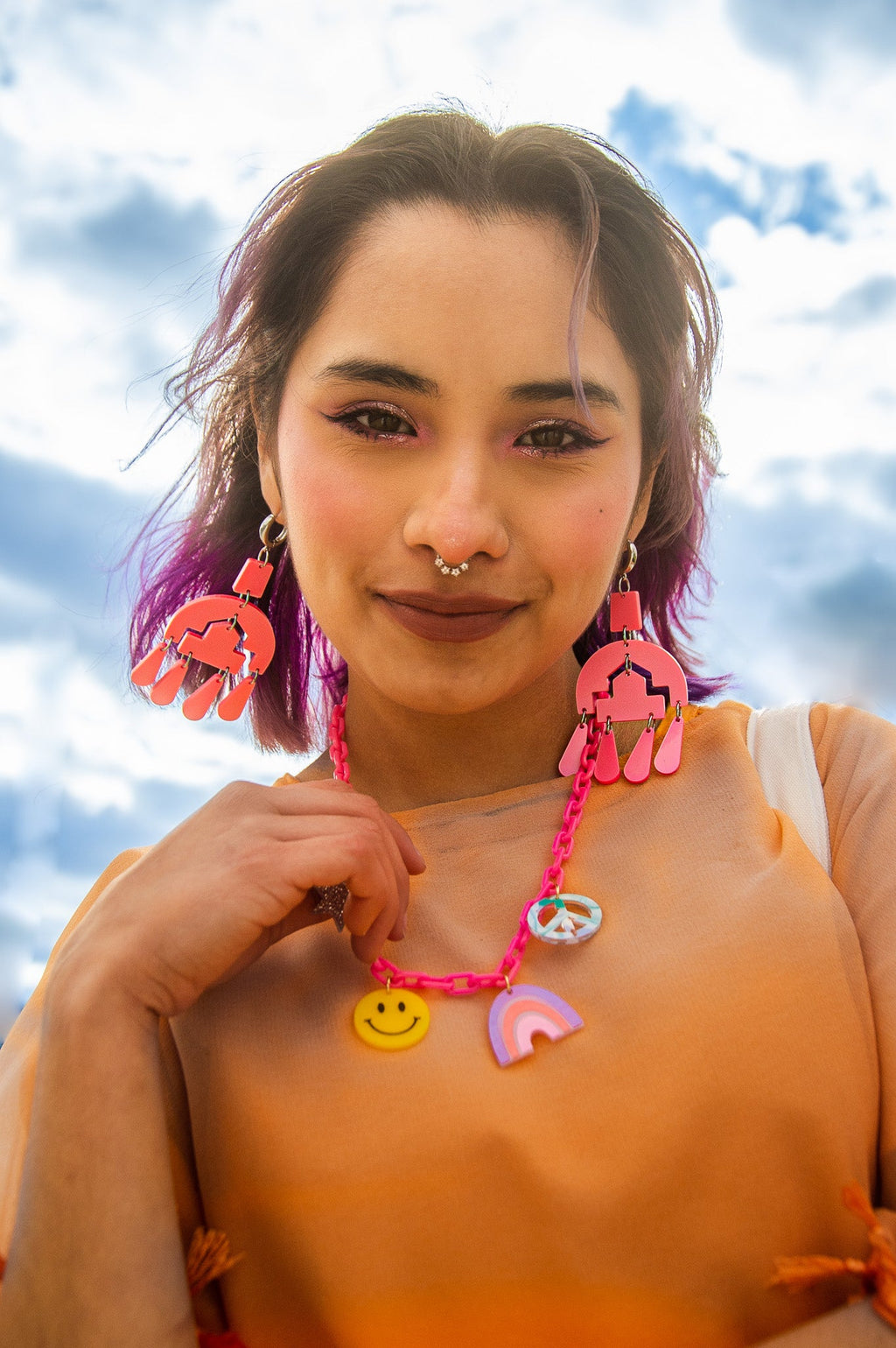 Pink Statement Earrings