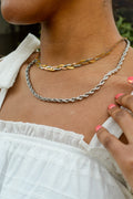 Braided Mixed Metal Titanium Necklace