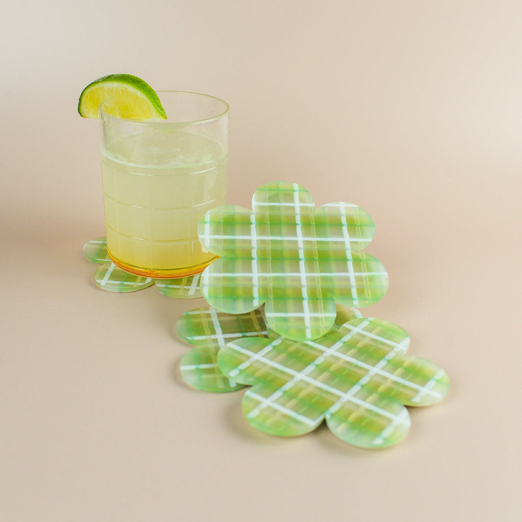 Plaid Flower Coasters