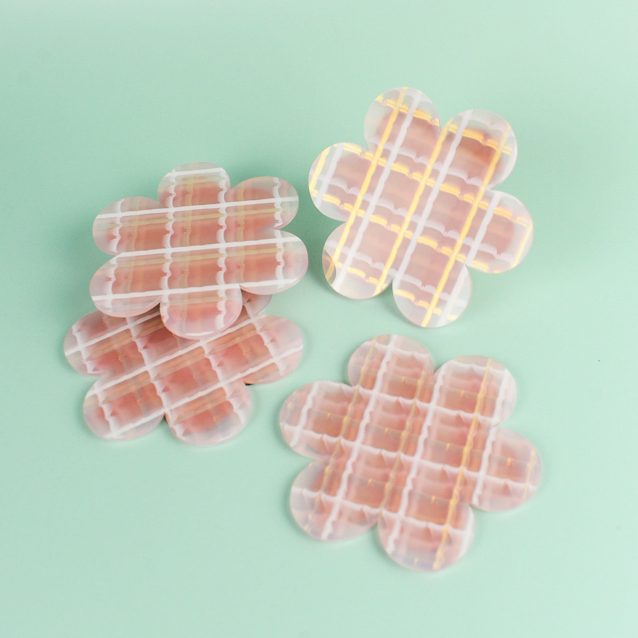 Plaid Flower Coasters