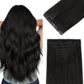 DOORES Clip in Hair Extensions Human Hair 16 inch 130g 7pcs Natural Black Virgin Human Hair Clip in Extensions Human Hair Extensions Invisi Edge Clip in Natural Hair Extensions