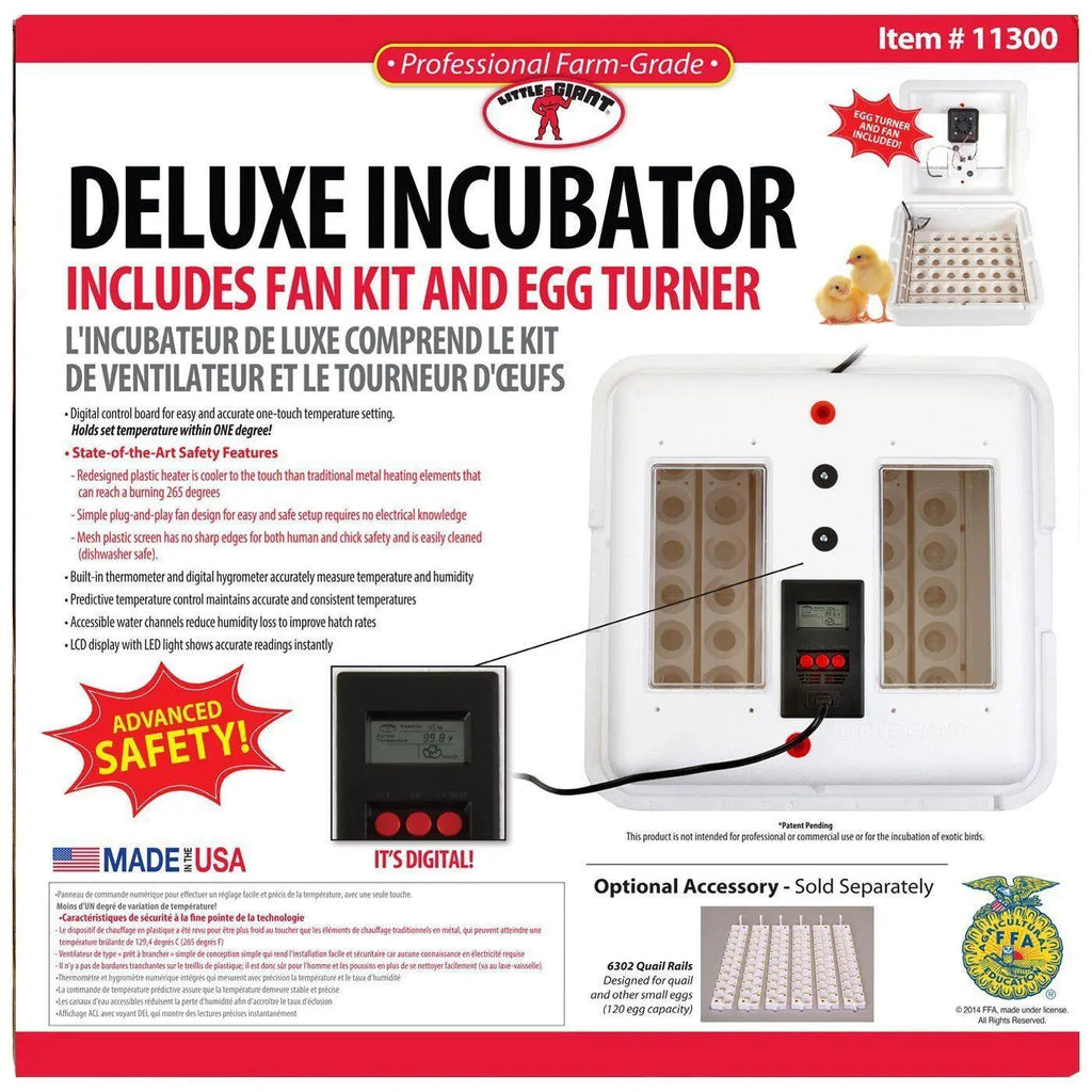 Deluxe Air Egg Incubator Little Giant 11300 with Egg Turner & Fan Kit