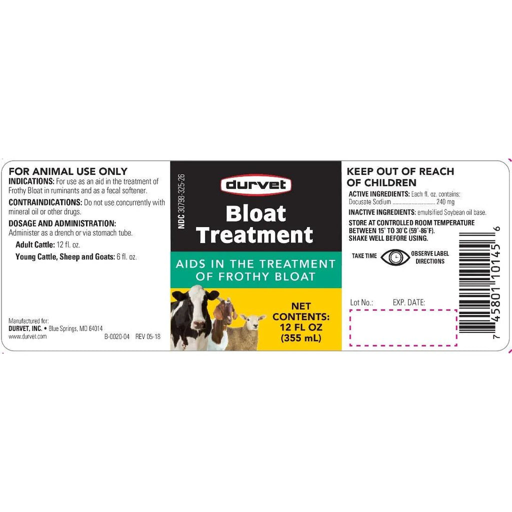 Durvet Bloat Treatment for Cattle Sheep and Goats 12 oz. Bottle