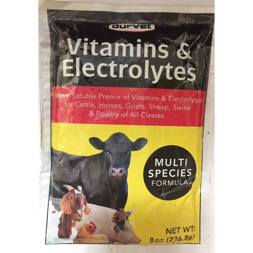Durvet Vitamins & Electrolytes for Poultry Swine Ruminants & Horses 8 oz. 3-Pack