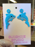 Beaded Dolphin earrings