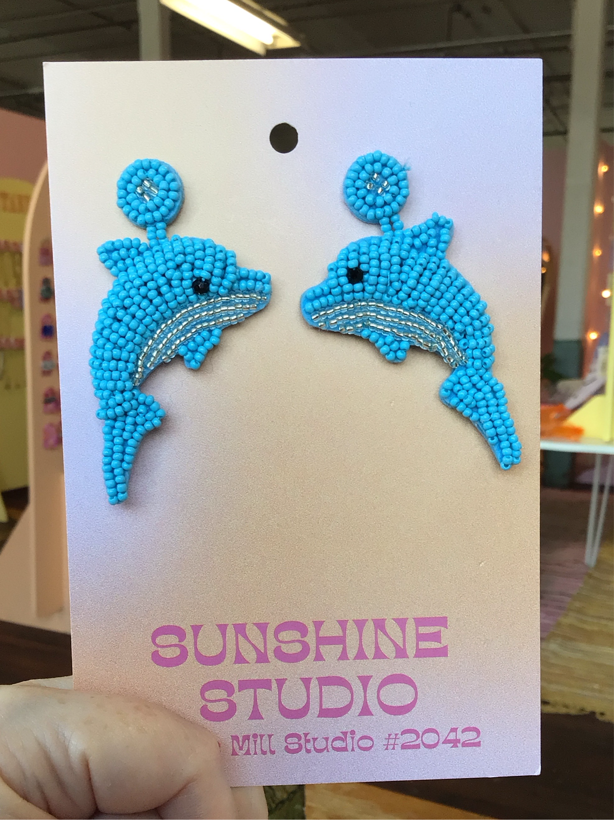 Beaded Dolphin earrings