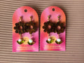 Brown Marble Floral Earrings
